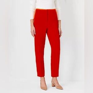 Ann Taylor Red Cropped Ankle Pants